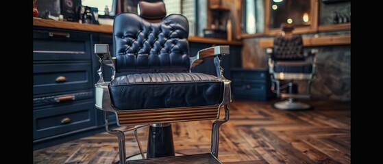 Men s barber shop with stylish chairs