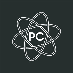 PC letter logo design on white background. PC logo. PC creative initials letter Monogram logo icon concept. PC letter design