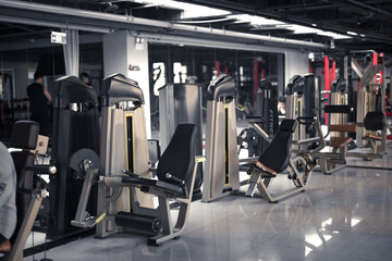 Various exercise equipment in the gym