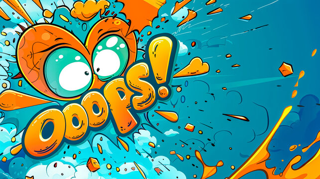 Colorful oops comic expression wallpaper