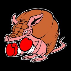  boxing pangolin illustration
