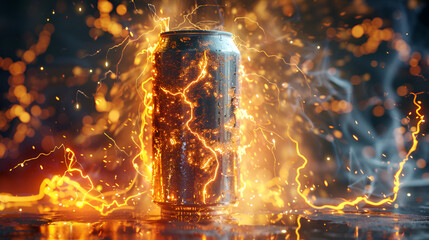 Creative Concept Banner to Advertise an Energy Drink, Refreshing Beverage with Dynamic Design Elements and Bold Colors, Ideal for Marketing Campaigns and Promotional Materials, Generative AI

