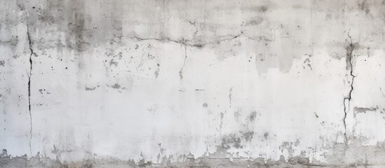A close up of a concrete wall with peeling paint, capturing the monochrome beauty of winter in the city. The texture forms a unique pattern against the freezing backdrop
