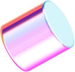 Holographic geometric shape object. Realistic geometry element for design.