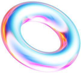 Holographic geometric shape object. Realistic geometry element for design.
