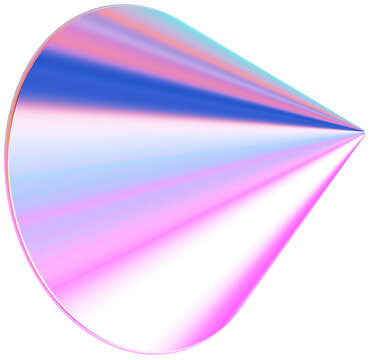 Holographic geometric shape object. Realistic geometry element for design.