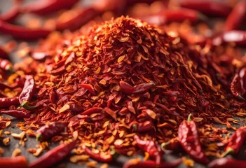 Zelfklevend Fotobehang close up of red hot chili pepper © Qurat