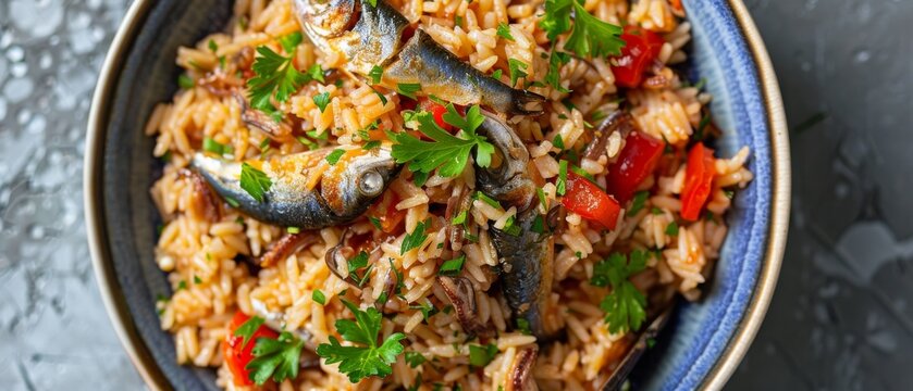 Pilaf with anchovies