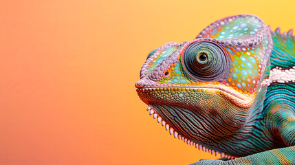 chameleon with vision virtual reality sunglass solid background