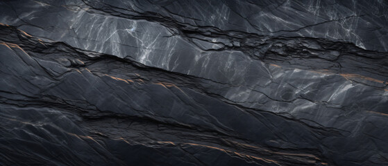 Abstract granite pattern on wet black stone.