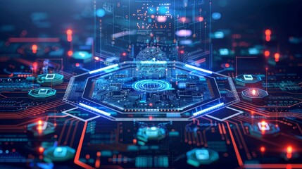 Obraz premium An AI-driven cybersecurity platform automatically detecting and mitigating network security threats