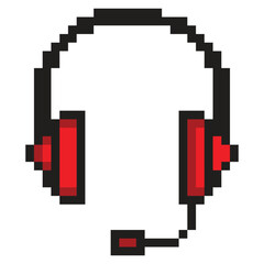Headphone with pixel art style