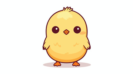 Cute simple yellow chick isolated vector 