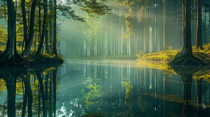 A forest landscape reflecting the beauty of nature.