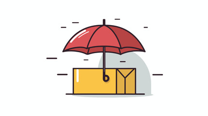 Editable design icon of parcel insurance  flat vector