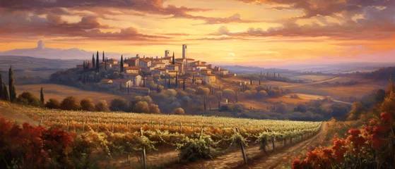 Foto op Canvas Amazing landscape view of San Gimignano © Ashley