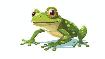 Fun frog flat vector isolated on white background