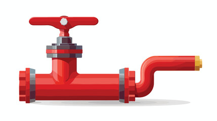Gas or oil Pipeline Stopcock with a red valve 
