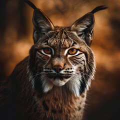 A close-up portrait of a lynx