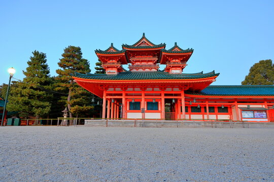 Heian Shrine, Shinto shrine and landscaped gardens at Okazaki Nishitennocho, Sakyo Ward, Kyoto, Japan