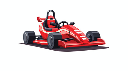 Go cart carting racing race karts flat vector 