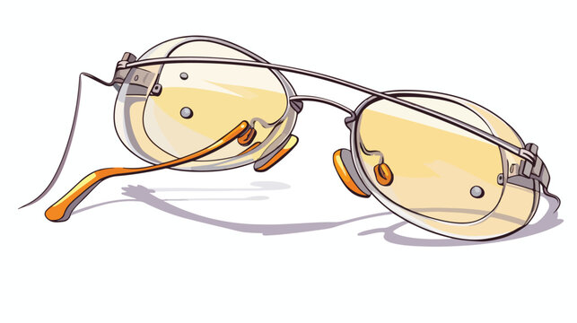 Glasses with broken ear hook vector illustration.