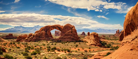 Foto auf Glas Arches rock in national park with perfect natural view © Ashley