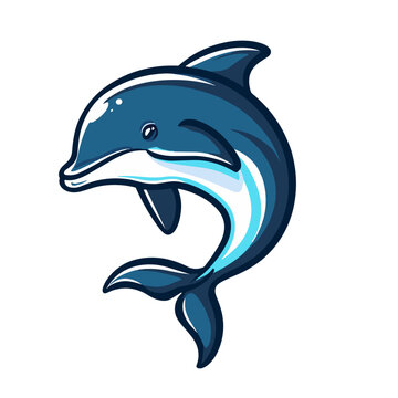 Dolphin vector icon. Cartoon illustration of dolphin vector icon for web
