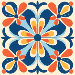 Retro vintage seamless tile pattern. Abstract modern geometric Trendy background in 70s style. 