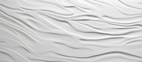 A detailed closeup of a white linen bed sheet with wave patterns, resembling the landscape. The texture gives off a serene vibe with tints and shades of silk and fur