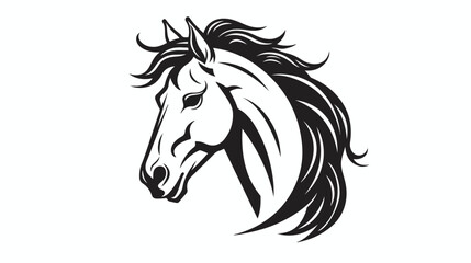Horse head vector logo. Line art style. Vector line