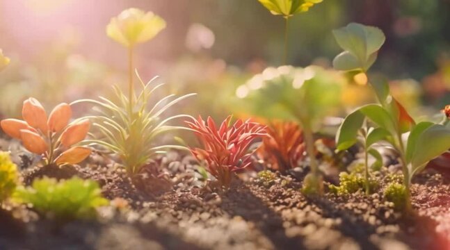 ornamental plants planted in the ground, 3d plants