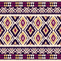 Ikat Geometric Ethnic Oriental Pattern Traditional Design for Background, Carpet, Wallpaper, Clothing, Wrapping, Batik, Fabric. Embroidery Style.