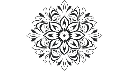Mandala tracery wheel mehndi design. Ethnic ornamen