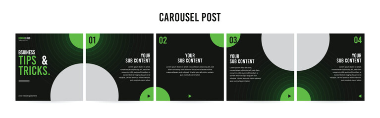 Stunning Carousel Post Template, Editable Social Media Layout Design, business Instagram & Linkedin Carousel Post, Template eps 10.