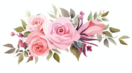 Rose bouquet floral botanical flowers. Wild spring