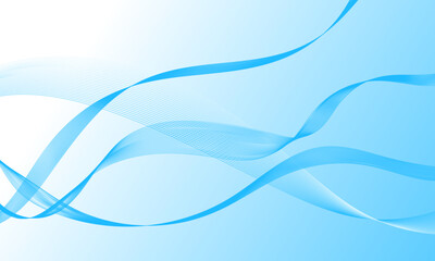 blue light smooth lines wave curves with soft gradient abstract background