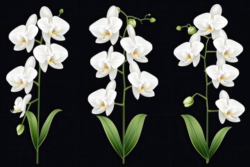 Obraz premium White orchids isolated on white.