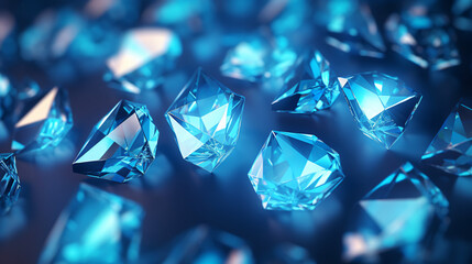 Background with neon blue diamonds