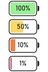 A set of icons of the information state of the battery.