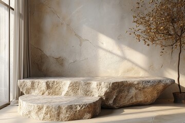 A minimalist podium with a focus on natural elegance