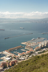 Aereal view of the bay of algeciras from an elevated point