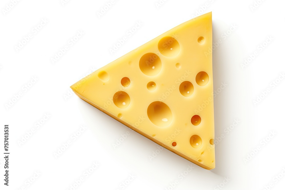 Wall mural Cheese isolated on white background