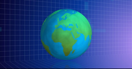 Image of globe and data processing