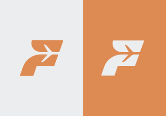 letter f and plane vector, Initial F logo, letter F with plane and wing combination, usable for aviation business and company logos,