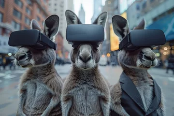  A kangaroo wearing virtual reality goggles © itchaznong