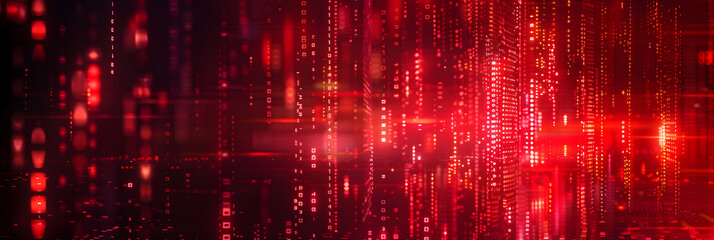 Abstract digital code background, red color,