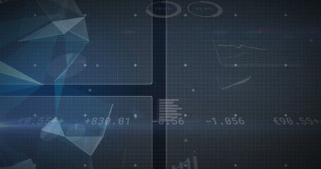 Image of data processing with scope scanning on black background