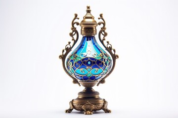 Fototapeta na wymiar Aladdin s vintage lamp against a white backdrop