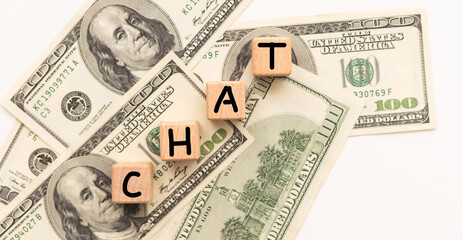 CHAT Word Written In Wooden Cube